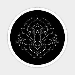 Blooming Lotus Flower / White Magnet